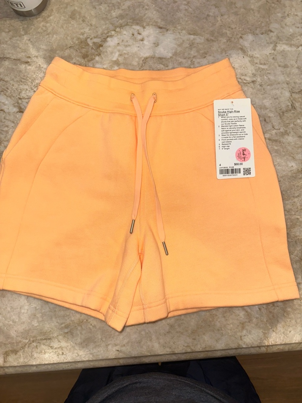 Lululemon Athletica Peach Bellini Scuba High-Rise 5” Shorts